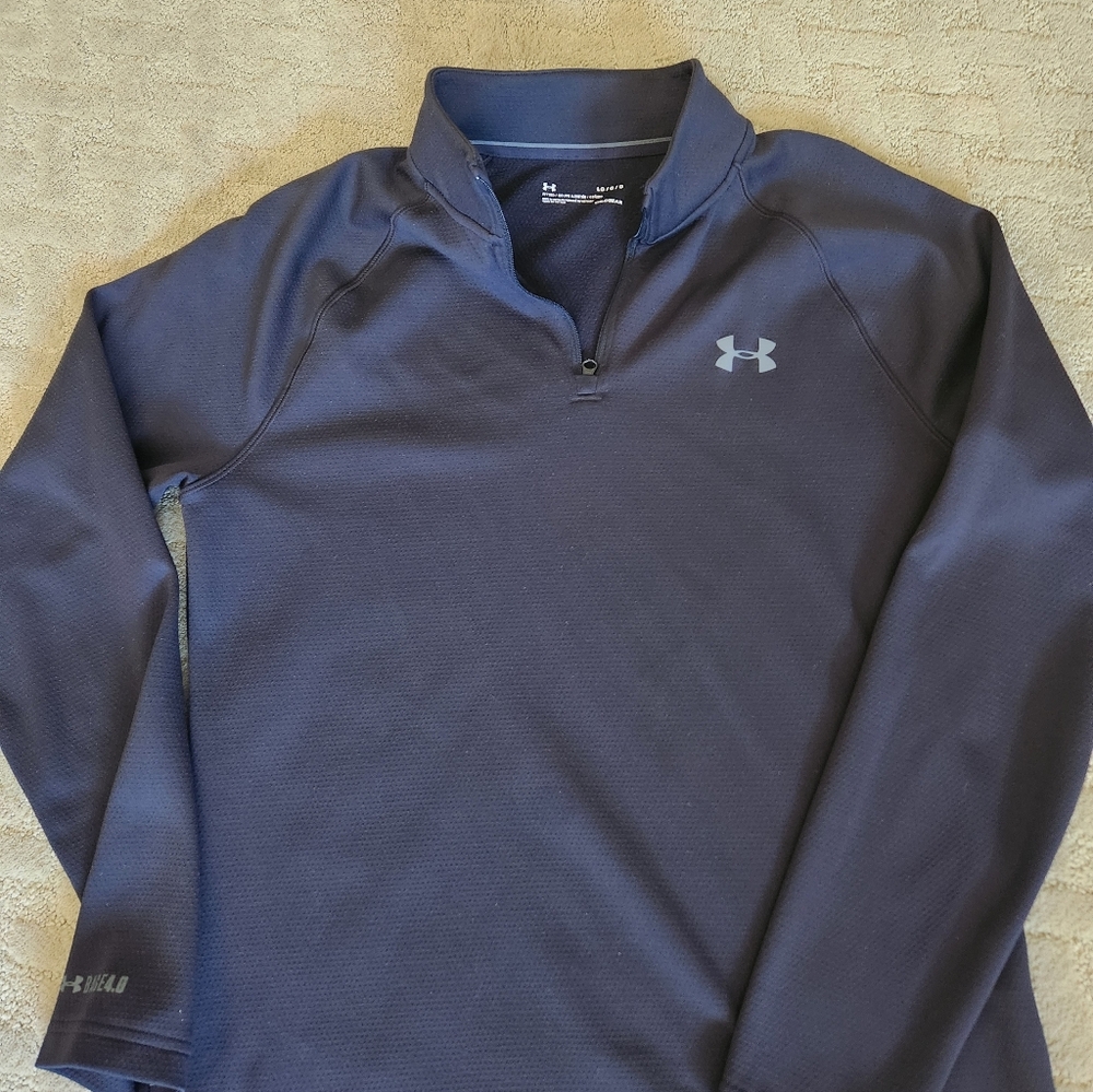 Under Armour Men's Tech Zip Long Sleeve Black, Size Large